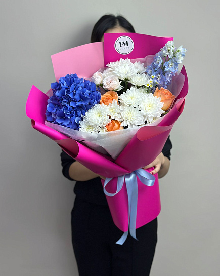 Bouquet of bright moment flowers delivered to Astana
