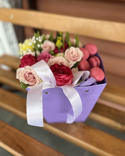 Bouquet of Box with filling flowers delivered to Kostanay.