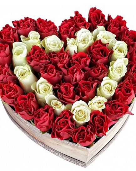 51 красная роза в коробке с доставкой по Алматы