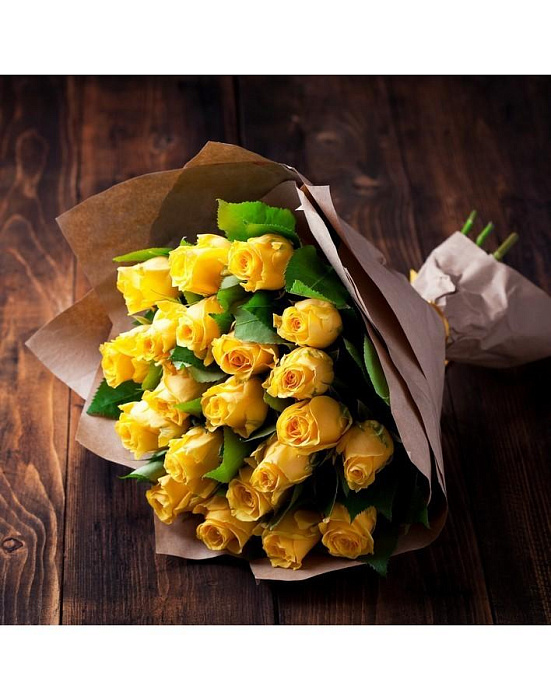Букет из 21 желтой розы