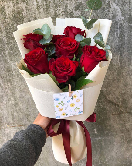 Bouquet of Roses with greenery flowers delivered to Taraz