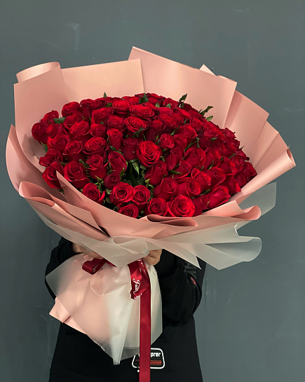 Bouquet of 101 rose flowers delivered to Karaganda