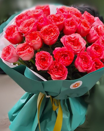 Bouquet of 21 peony roses in Almaty with delivery to Almaty