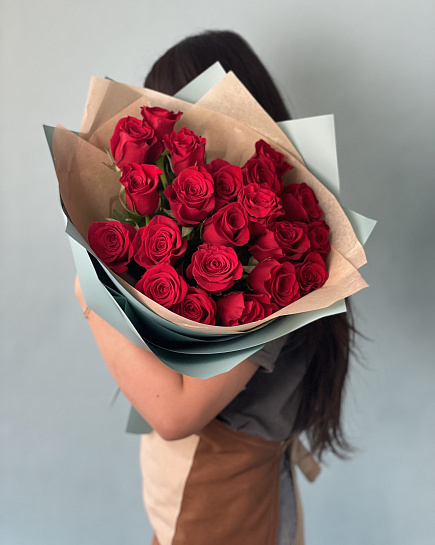 Red roses 21 pcs with delivery to Almaty