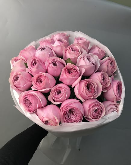 Сортовые розы «Peonikiss” 25шт в букете  с доставкой по Астане