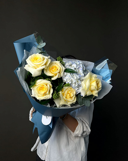 Bouquet of Ocean blue flowers delivered to Astana