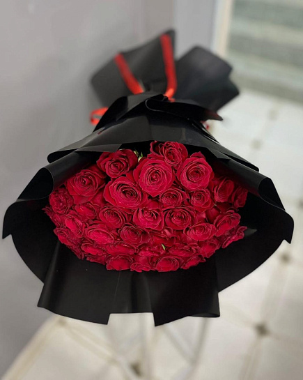 Bouquet of 51 red rose flowers delivered to Aktau