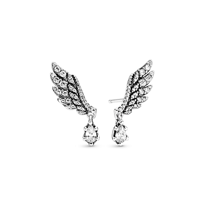 Angel Wings stud earrings with pendants