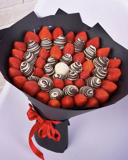 Bouquet of premium of 57 strawberries flowers delivered to Shymkent