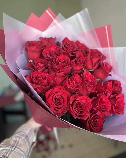 Bouquet of Red roses flowers delivered to Kostanay.