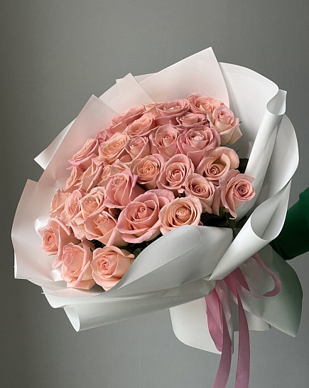 Розовая роза 31шт с доставкой по Алматы
