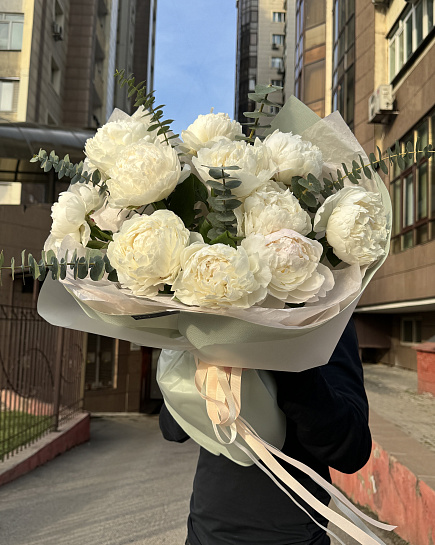 Bouquet of Pione we flowers delivered to Almaty