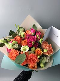 Mixed bouquet with roses Orange Sunset