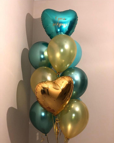 Bouquet of Bouquet of balloons in tiffany color flowers delivered to Rudniy
