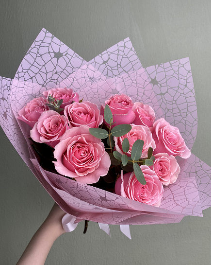 Bouquet of Bouquet of pink roses flowers delivered to Astana