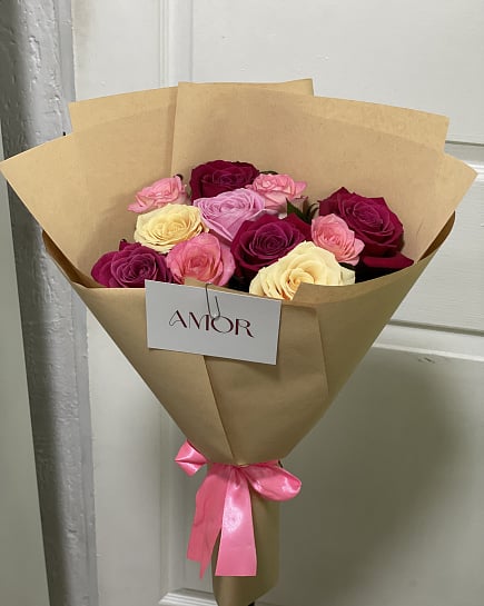 Яркий микс роз «Amor» с доставкой по Павлодаре