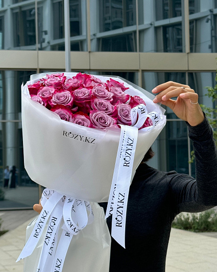 Bouquet of Bouquet of 25 lilac roses flowers delivered to Astana