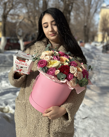 Bouquet of Mix of peony roses flowers delivered to Karaganda