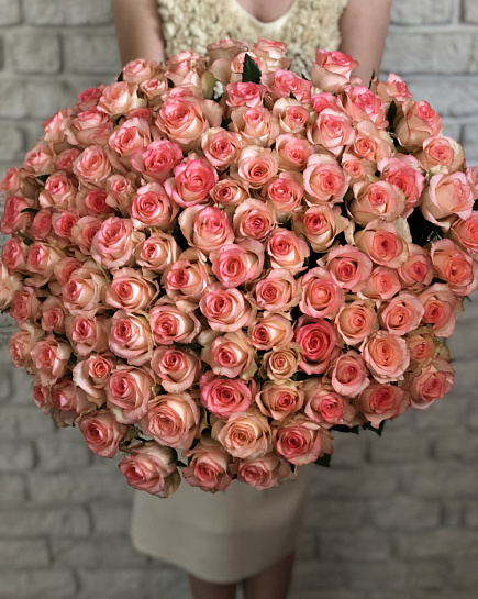 Букет 101 роза Jumilia 40 см с доставкой по Алматы