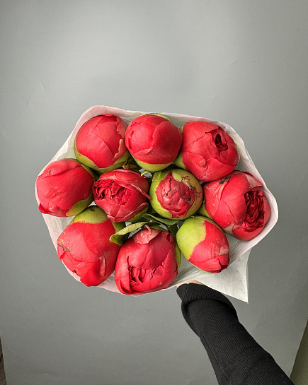 Bouquet of Bright peonies in a pack (10 pcs) flowers delivered to Astana