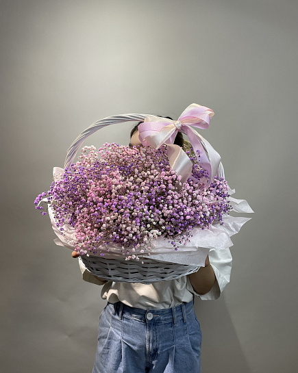 Bouquet of Box (XL) with gypsophila flowers delivered to Astana