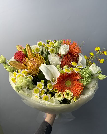 Солнечный микс с протеей и герберами с доставкой по Астане