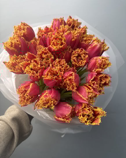 Яркие бахромчатые тюльпаны с доставкой по Астане