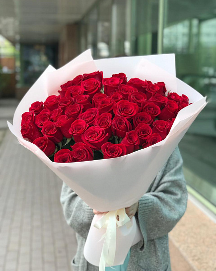 Bouquet of 51 roses flowers delivered to Karkaralinsk