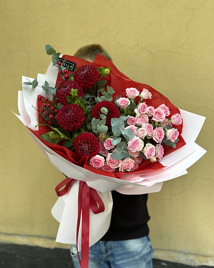 Bouquet of Strawberries and cream flowers delivered to Almaty