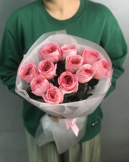 Peony roses 11 pcs with delivery to Astana