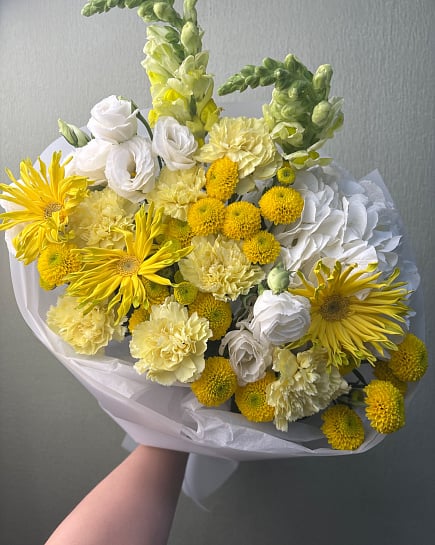 Солнечный микс с герберами и хризантемами with delivery to Astana