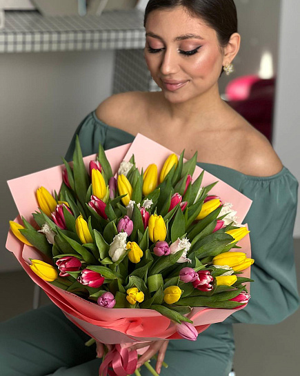 Bouquet of Bouquet of 51 tulips flowers delivered to Astana