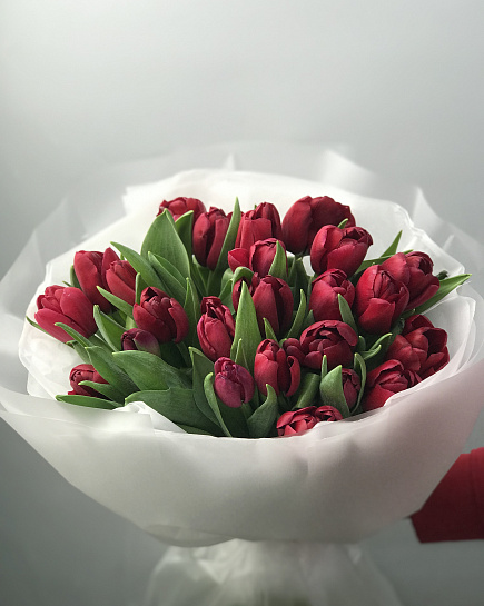 25 red tulip with delivery to Astana