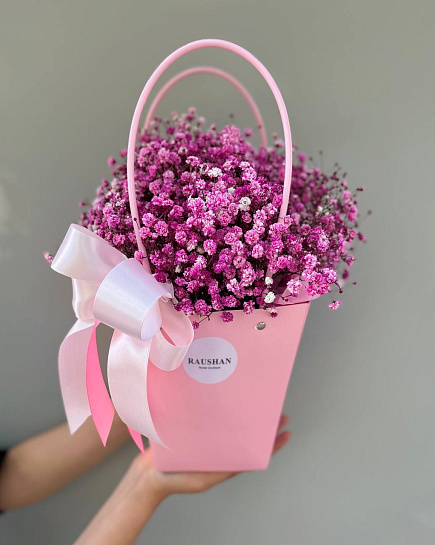 Bouquet of Gypsophila in a bag flowers delivered to Astana