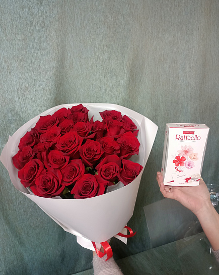 Bouquet of Bouquet of flowers with a box Raffaello flowers delivered to Kostanay.