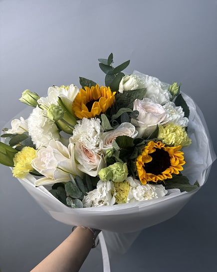 Солнечное настроение с подсолнухами с доставкой по Астане