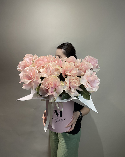 Bouquet of The composition is made of 15 Dutch roses with flowers delivered to Astana