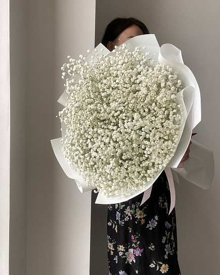 Bouquet of White gypsophila 15 pcs flowers delivered to Almaty