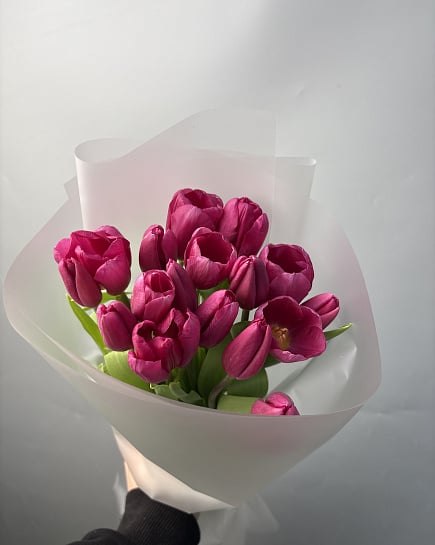 Весеннее вдохновение: букет розовых тюльпанов с доставкой по Астане