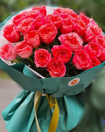 Bouquet of 31 peony roses in Almaty with delivery to Almaty