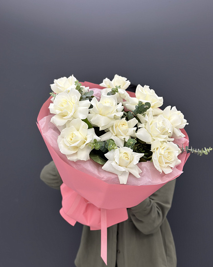Bouquet of Peony roses 11 pcs flowers delivered to Astana