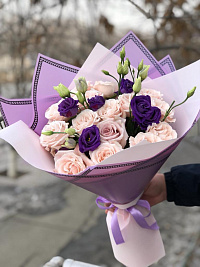 Сборный букет цветов "Сиреневый вайб"