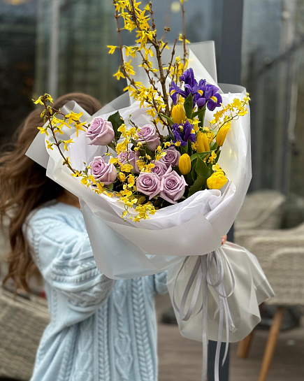 Spring author's bouquet with delivery to Astana