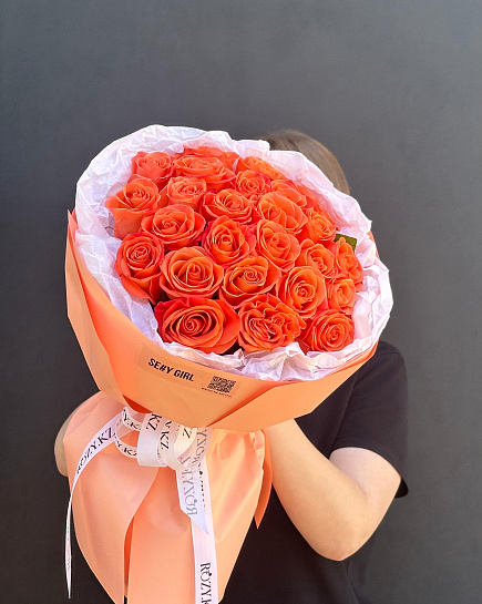 Bouquet of 25 orange roses with delivery to Astana