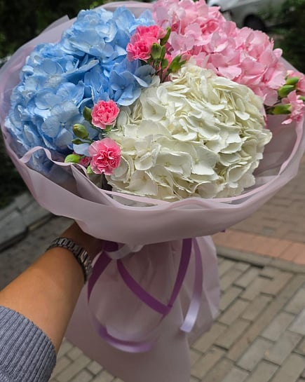 Трио гортензий в пастельных тонах with delivery to Almaty
