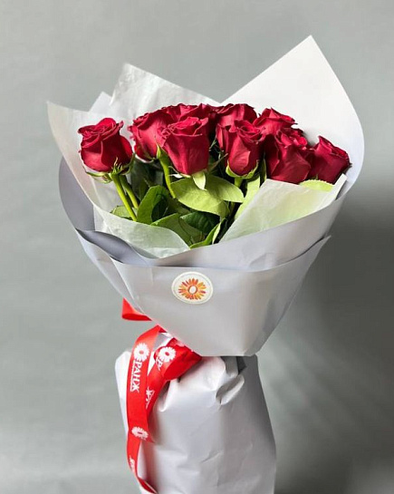 Bouquet of Bouquet of 15 red Dutch roses flowers delivered to Almaty