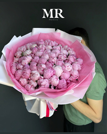 Bouquet of 51 peonies flowers delivered to Astana