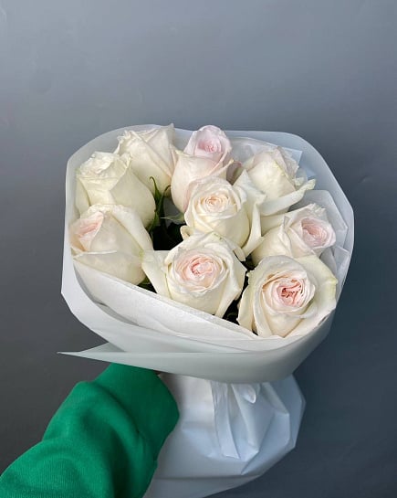 «White ohara» 9шт в букете  с доставкой по Астане