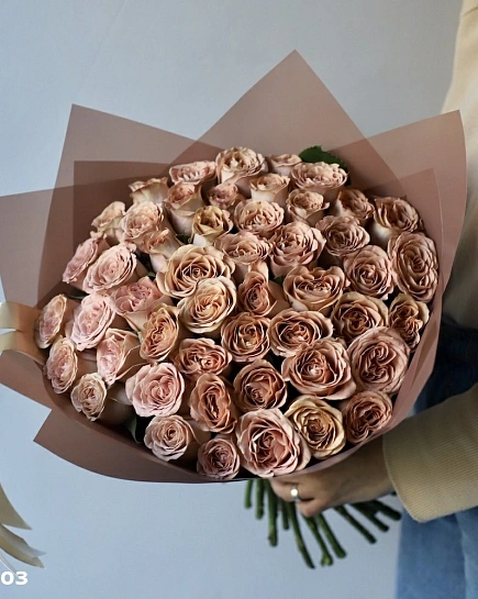 Bouquet of Bouquet of roses Cappuccino (49) flowers delivered to Shymkent