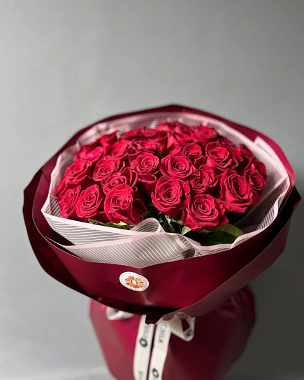Букет из 35 голландских красных роз  с доставкой по Алматы